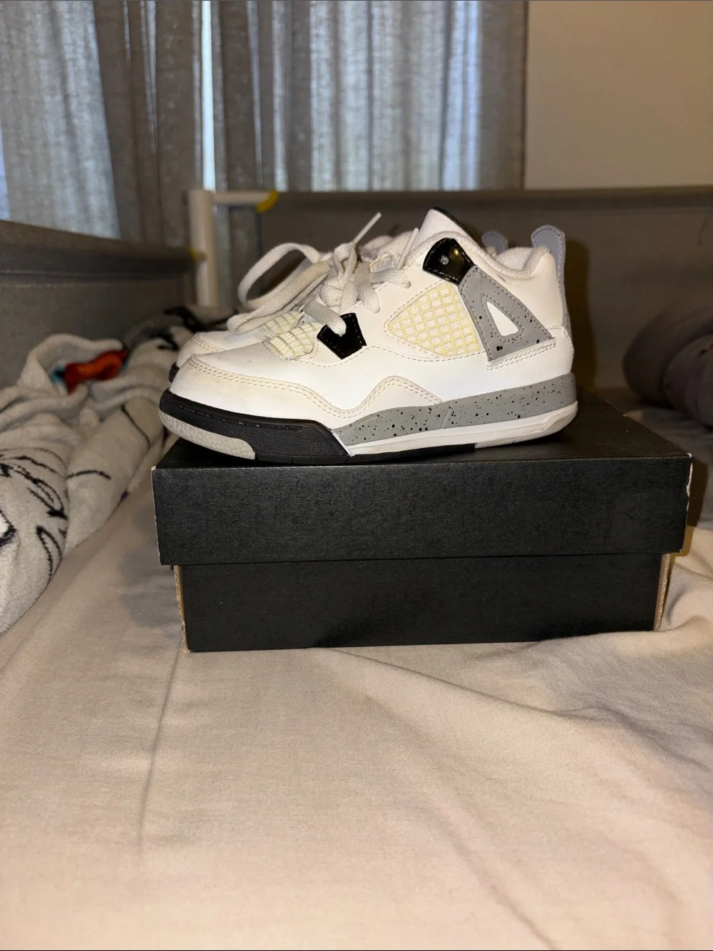 Jordan Kids White, Black & Red Retro Sneakers